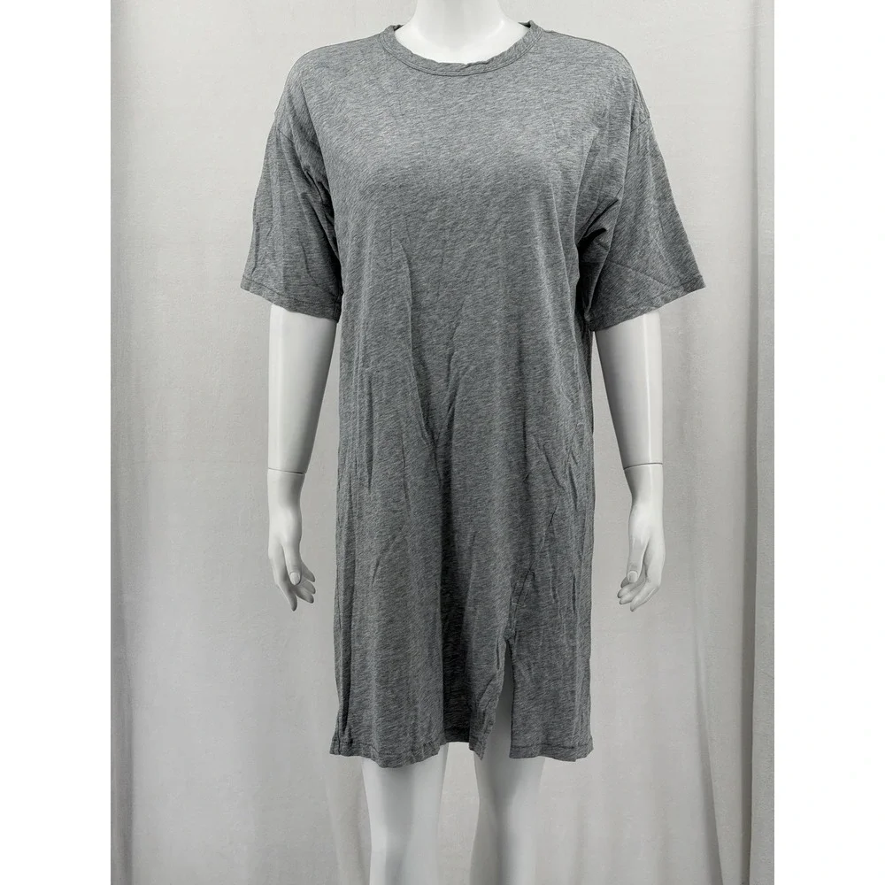Rag & Bone Dress Womens Large Gray Pima Cotton T-Shirt Casual Lounge Relaxed - Picture 1 of 13